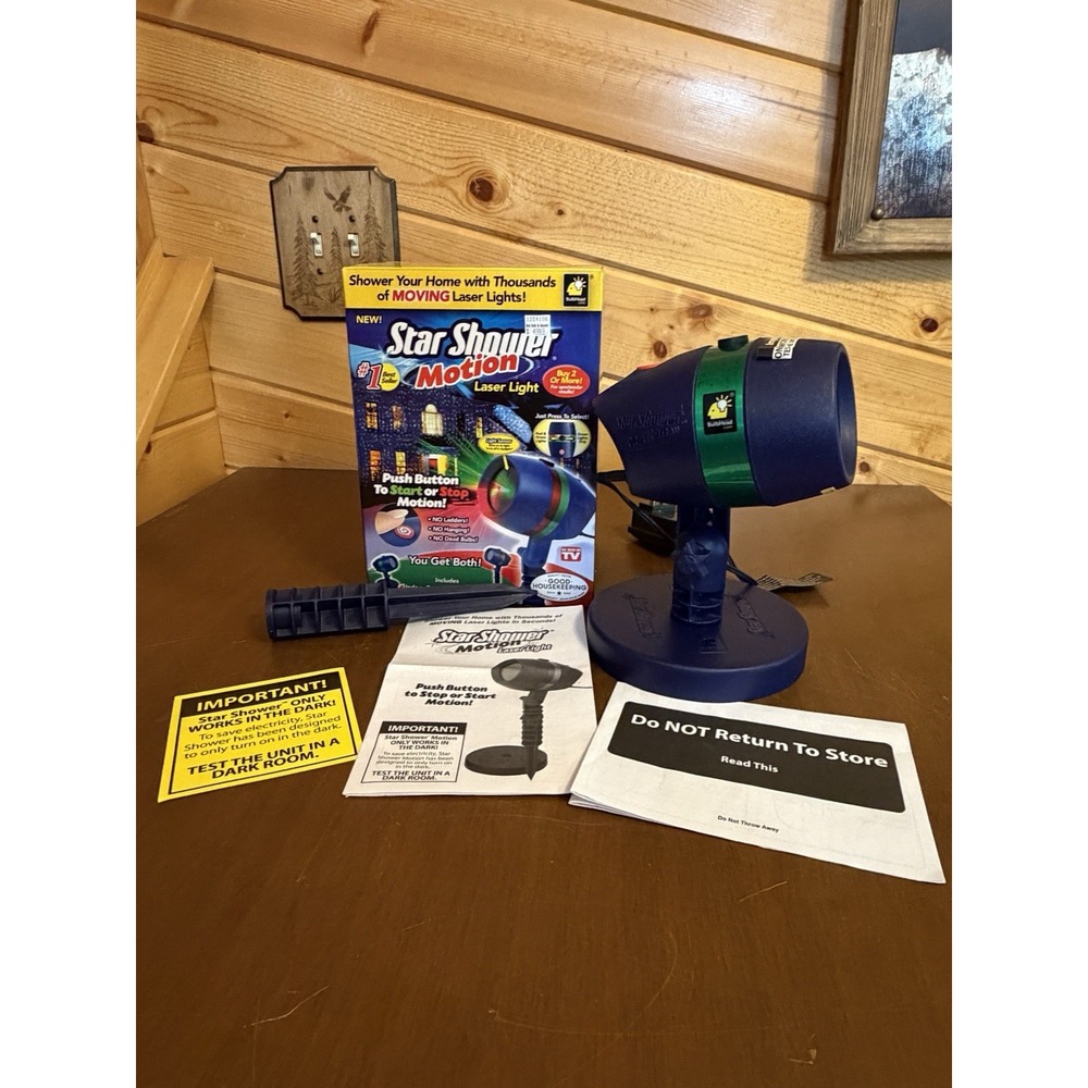 BulbHead Star Shower Motion Laser Lights Projector (10639-6) Tested Working